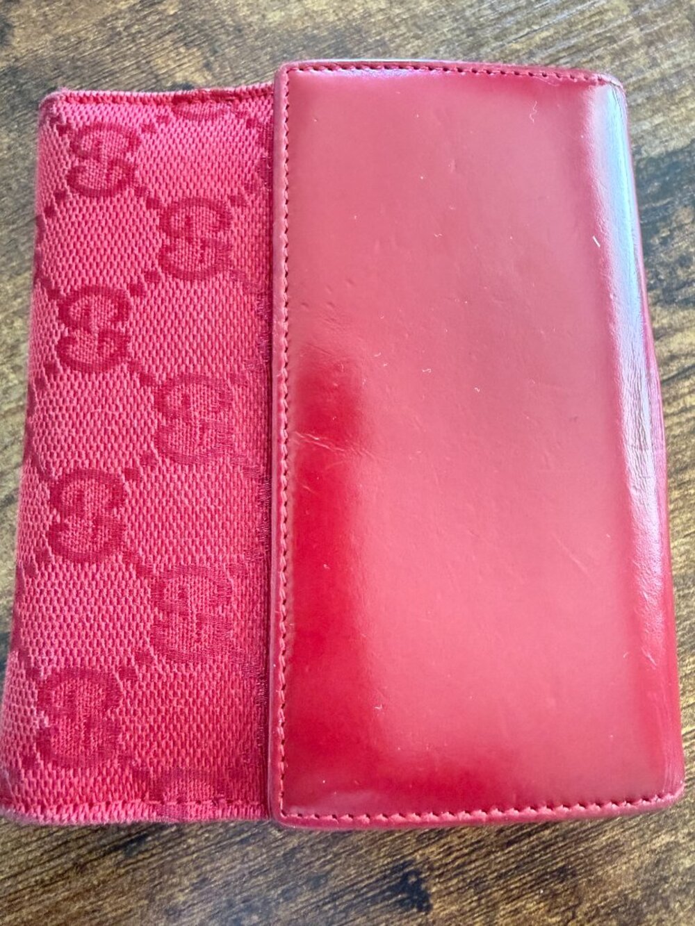 Authentic Vintage Gucci Red GG Monogram Wallet Made in Italy + COA - Picture 4 of 16